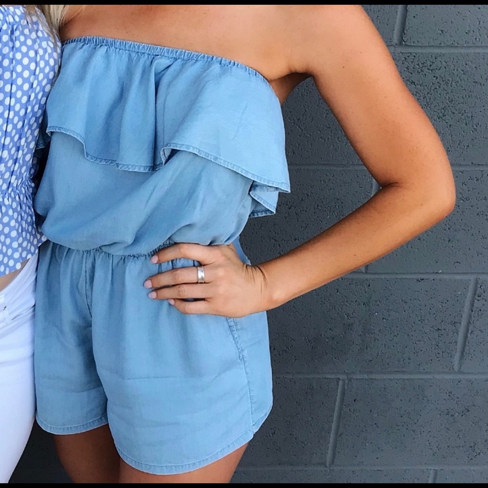 Aerie chambray romper